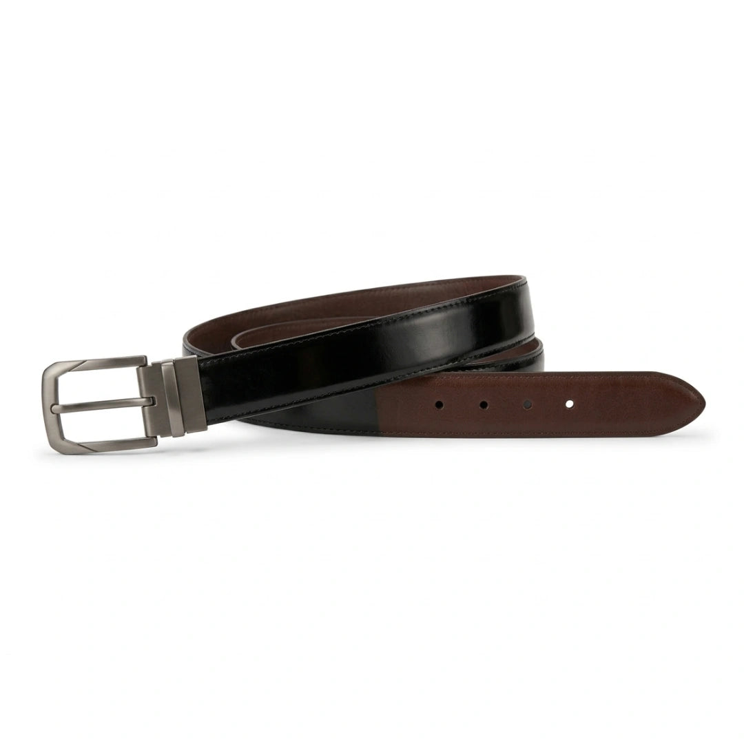 2-in-1 Premium Leather Belt – Black & Brown