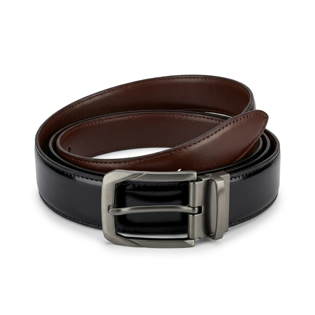 2-in-1 Premium Leather Belt – Black & Brown