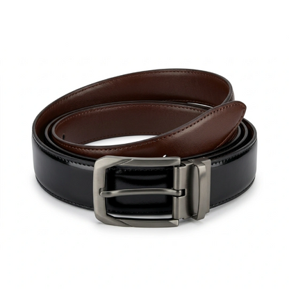 2-in-1 Premium Leather Belt – Black & Brown