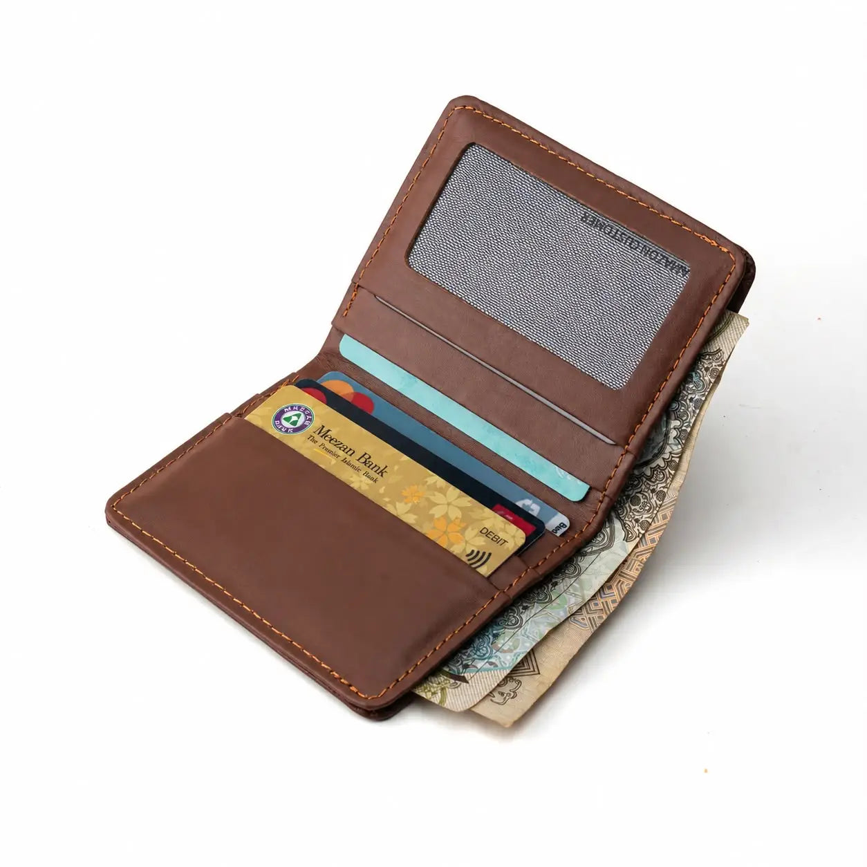 Mini Tan Brown Leather Wallet