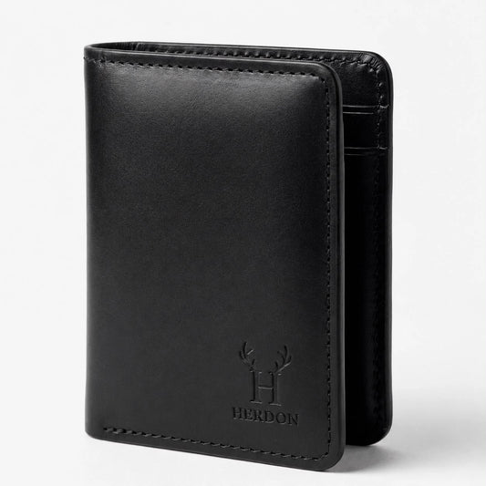 Black Mini Leather Wallet for Men