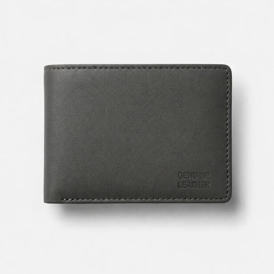 Graphite Mini Leather Wallet