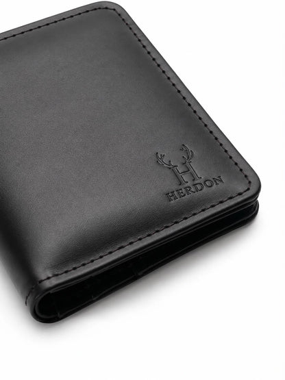 Black Mini Leather Wallet for Men