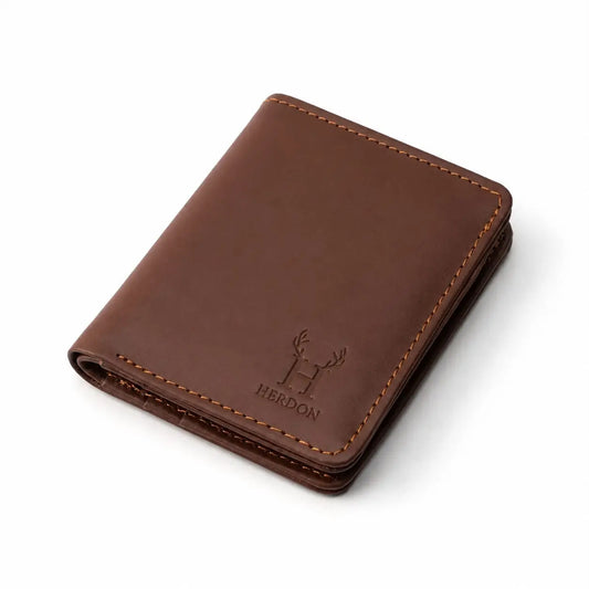 Mini Tan Brown Leather Wallet