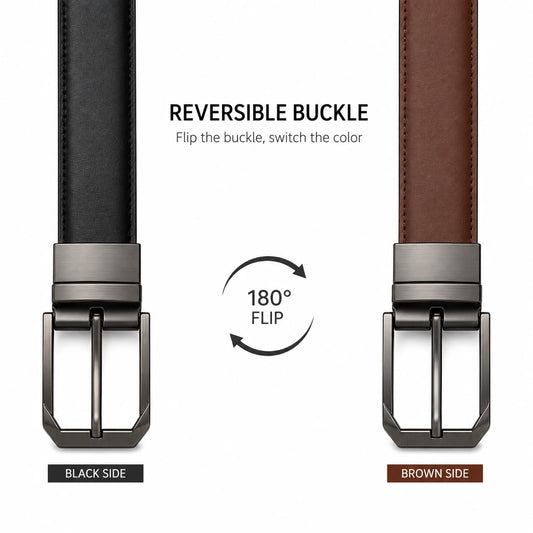 2-in-1 Premium Cowhide Leather Belt