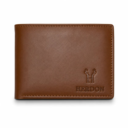 Obsidian Slim Cowhide Leather Wallet - Brown