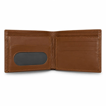 Obsidian Slim Cowhide Leather Wallet - Brown
