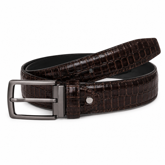 Crocodile Texture Genuine Leather Belt