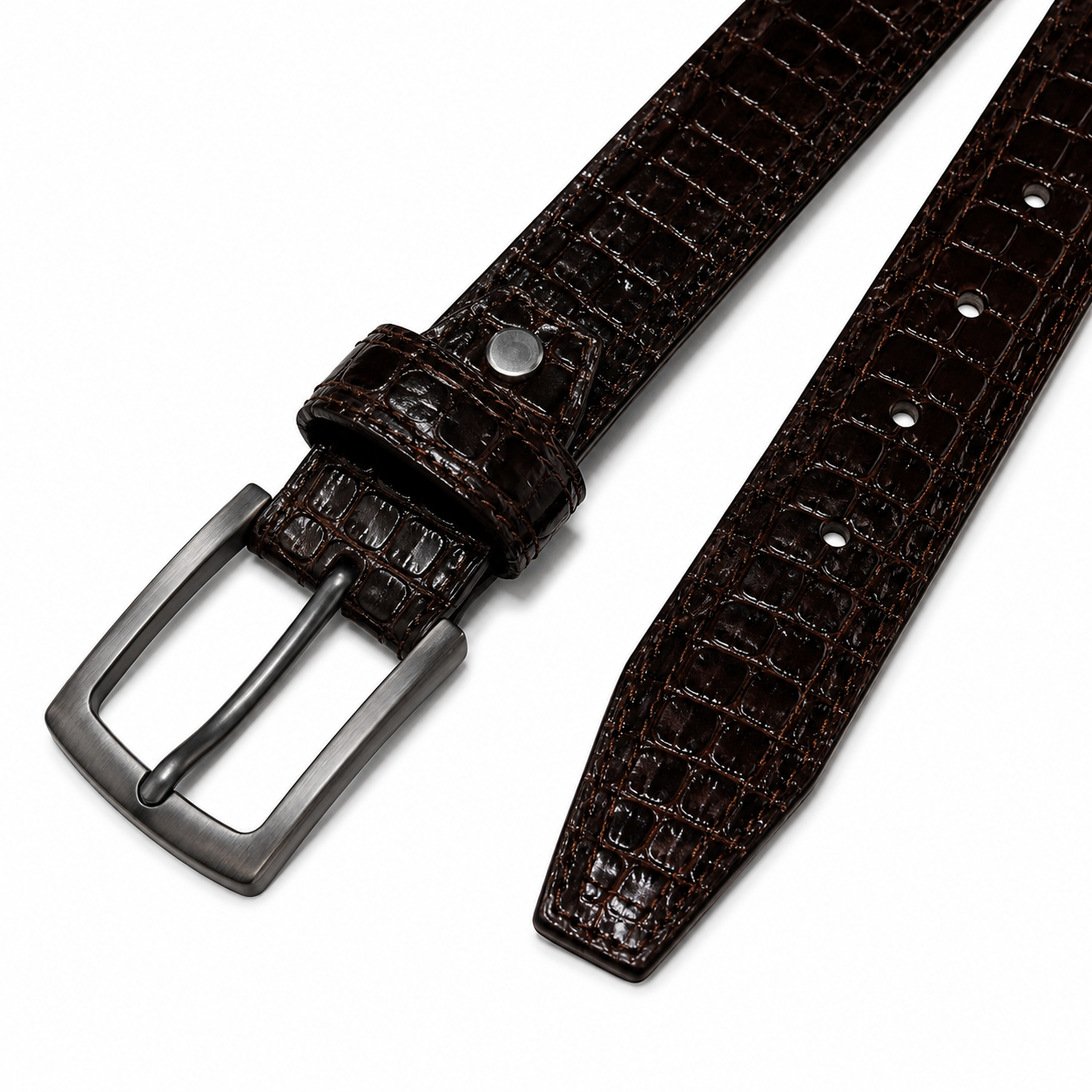 Crocodile Texture Genuine Leather Belt
