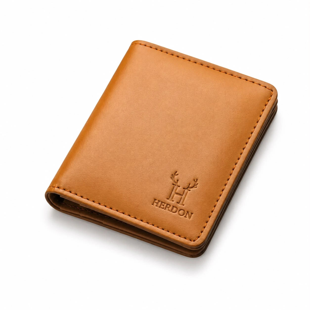 Camel Brown Mini Leather Wallet for Men